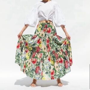 Zara floral maxi skirt
